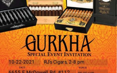 RJ’s cigar lounge host Gurkha 10/22/2021 2 pm to 8 pm